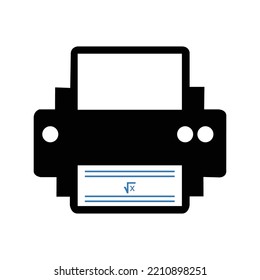 Function maths paper print icon | Black Vector illustration |