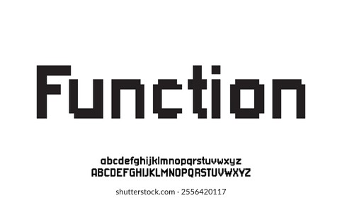 Function, Minimal tech font letter set. Luxury vector typeface for company. Modern gaming fonts logo design.
