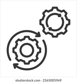 Function Outline Icon Vector Illustration