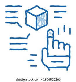 function parsing sketch icon vector. Hand drawn blue doodle line art function parsing sign. isolated symbol illustration