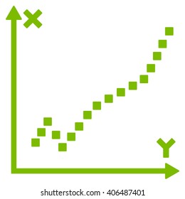 Function Plot vector toolbar icon. Style is flat icon symbol, eco green color, white background, square dots.