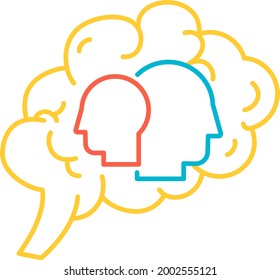 Funktionspsychologie des menschlichen Gehirns Symbol Vektor. Individuelle psychologische Störung und gesundheitliche Probleme Geist funktional. Anatomisches intellektuelles Organ. Psychiatrie-Diagnose und Therapie Kontraindikation