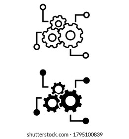 Function Settings Icon Vector Set. Editable Illustration Sign Collection. Automated System Symbol.