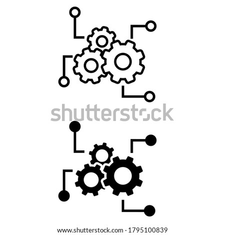 Function settings icon vector set. editable illustration sign collection. automated system symbol.