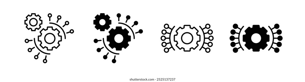 function sign thin line vector icons collection