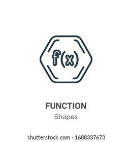 Function symbol outline vector icon. Thin line black function symbol icon, flat vector simple element illustration from editable shapes concept isolated stroke on white background