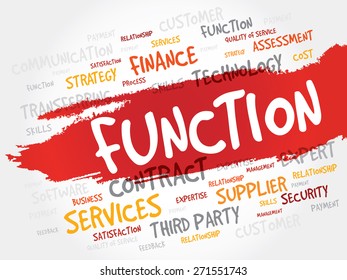 Function word cloud, business concept