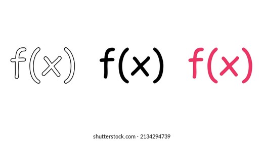 Function of x symbol icon in mathematics