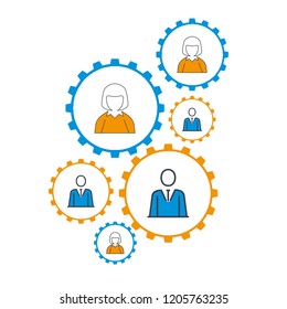Functional analysis gear trendy icon on white background for web graphic