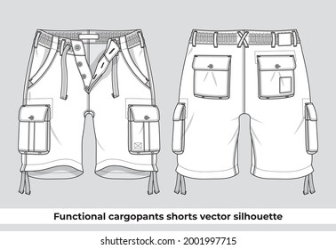 Silhouette vectorial de los pantalones cortos de carglófonos funcionales