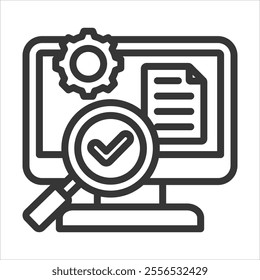 Functional Checks Outline Icon Vector Illustration