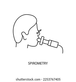 Functional diagnostics line icon in vector, illustration of medical profession, spirometry illustration.