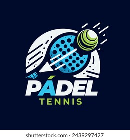 Raqueta funcional y futurista del logotipo del pádel deporte, tenis