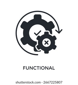 Functional Icon Glyph Style. Vector Illustration For Graphic Design