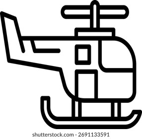 The functional modern helicopter icon, used for troop transport or observation, symbolizes air power and logistical capabilities.