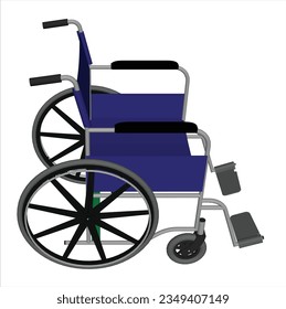 Functional Patient Wheelchair Vector Design.