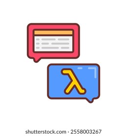 Functional programming Filled Icons , Vector illustration