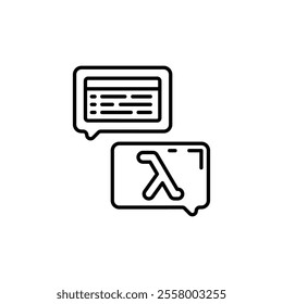 Functional programming Outline Icon, Vector illustration