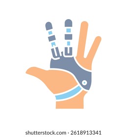 Funktionelle Prothese Farbe flach Symbol für digitale und Druckprojekte.  Minimal saubere Symbole für Apps und Websites. Moderne einfache Symbole für UI UX und Branding