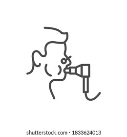 Functional pulmonary test black line icon. Outline pictogram