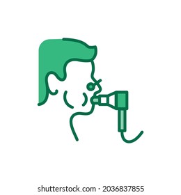 Functional pulmonary test color line icon.  Isolated vector element. Outline pictogram for web page, mobile app, promo