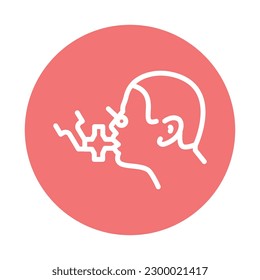 Icono de línea de color de prueba pulmonar funcional. Elemento vector aislado. Pictograma de esquema para página web, aplicación móvil, promoción