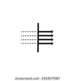 Funktionsplan eines Luftreinigers. Abstrakter Lichteffekt, der von einer Klimaanlage, einem Luftreiniger oder einem Luftbefeuchter bläst. Dynamic Flow Motion Blur.Air Filter Icon Vektor Illustration Design Zeichen