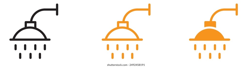 Functional Shower Head Icon for Bathroom and Plumbing Graphics Perfect for Representing Shower Fixtures and Bathroom Accessories