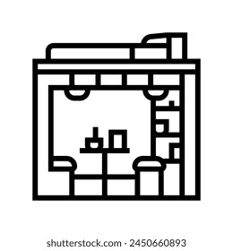 functional spaces minimalism lifestyle line icon vector. functional spaces minimalism lifestyle sign. isolated contour symbol black illustration