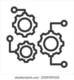 Functions Outline Icon Vector Illustration