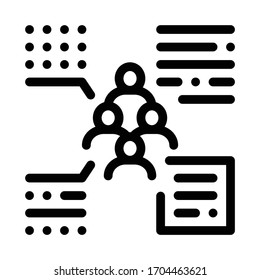 funciones de la persona del vector de icono de grupo. funciones de persona del signo de grupo. ilustración de símbolo de contorno aislado