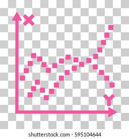 Functions Plot icon. Vector illustration style is flat iconic symbol, pink color, transparent background. Designed for web and software interfaces.