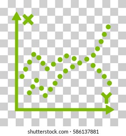 Functions Plot vector pictograph. Illustration style is flat iconic eco green symbol on a transparent background.