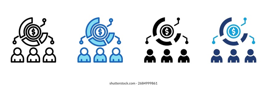 Fund Allocation icon Multi Style Vector Illustration
