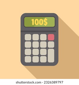 IWF-Taschenrechner Symbol flache Vektorgrafik. Erfolgreiche Finanzierung. Anlegerplan