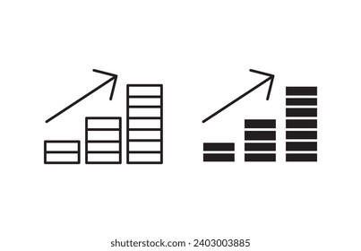 Fund growth icon set. vector illustration
