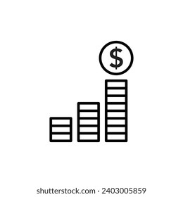 Fund growth vector line icon illustration