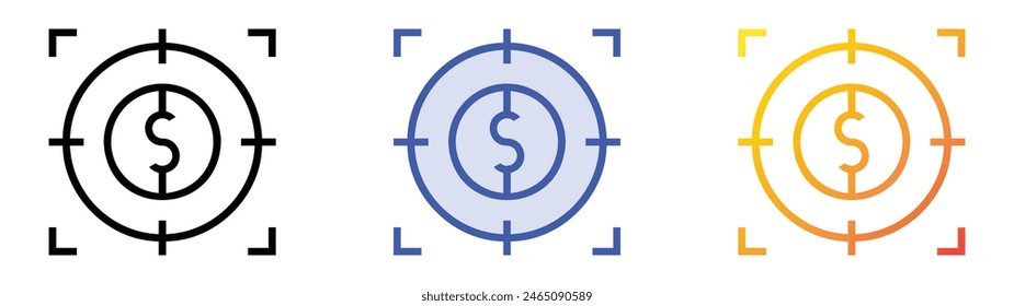 fund icon. Linear, Blue Fill and Gradient Style Design Isolated On White Background