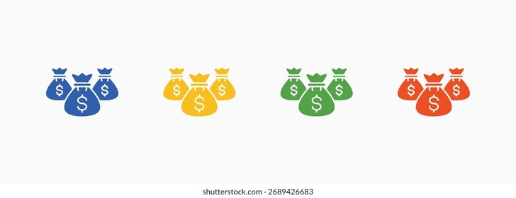 Conjunto de ícones de fundo Cor Coleção de vários estilos