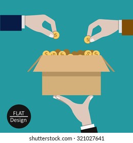 Fund and investment in flat design . Vector illustration .  Apply to website , book cover , poster ,  infographics .