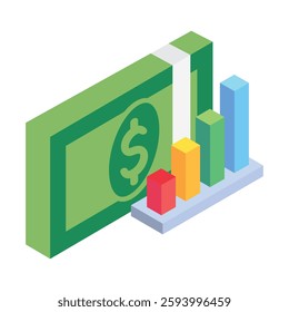 Fund isometric 3d, mini illustration icon, use for modern concept, UI or UX kit, web and app development. related to business, finance, economy..