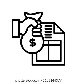 Ilustración vectorial de la línea de iconos de gestión de fondos