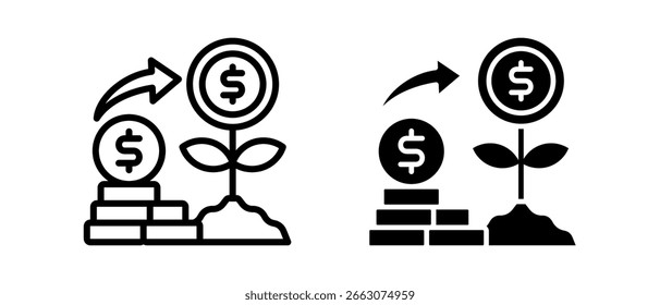 Encontrar múltiples iconos de dos.línea y Ilustración vectorial de glifos