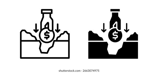 Encontrar múltiples iconos de dos.línea y Ilustración vectorial de glifos