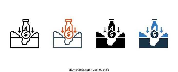 Ilustração de vetor de estilo de ícone múltiplo de fundo