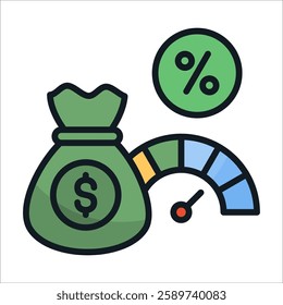 Fund Performance Icon Element For Design