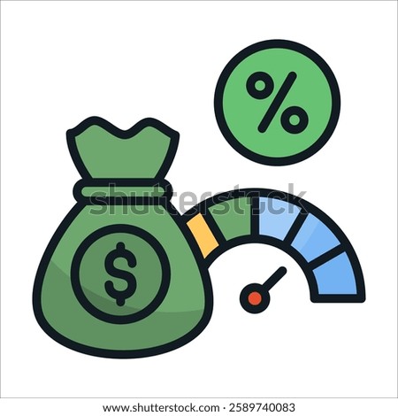 Fund Performance Icon Element For Design