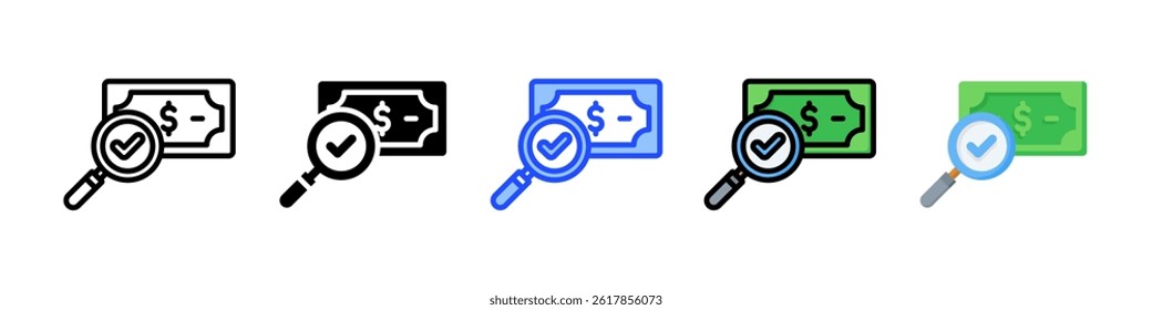 Fund Search Icon Collection With Multiple Styles