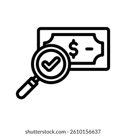 Fund Search Line Vector Illustration On White Background.