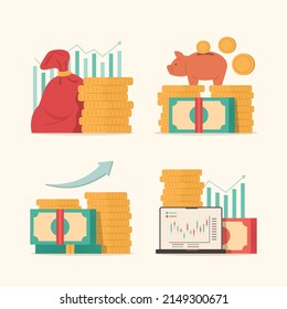 Fund Thematic Investment Illustration Set.